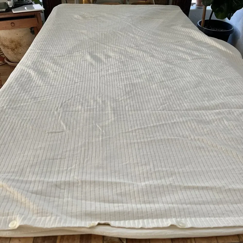 Linens & Things Duvet Cover Jersey Knits Cream Striped Double Cotton 81x105